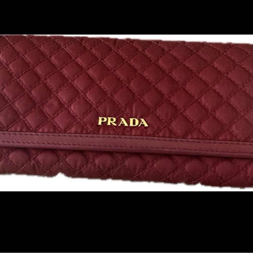 Prada Quilted Maroon Clutch